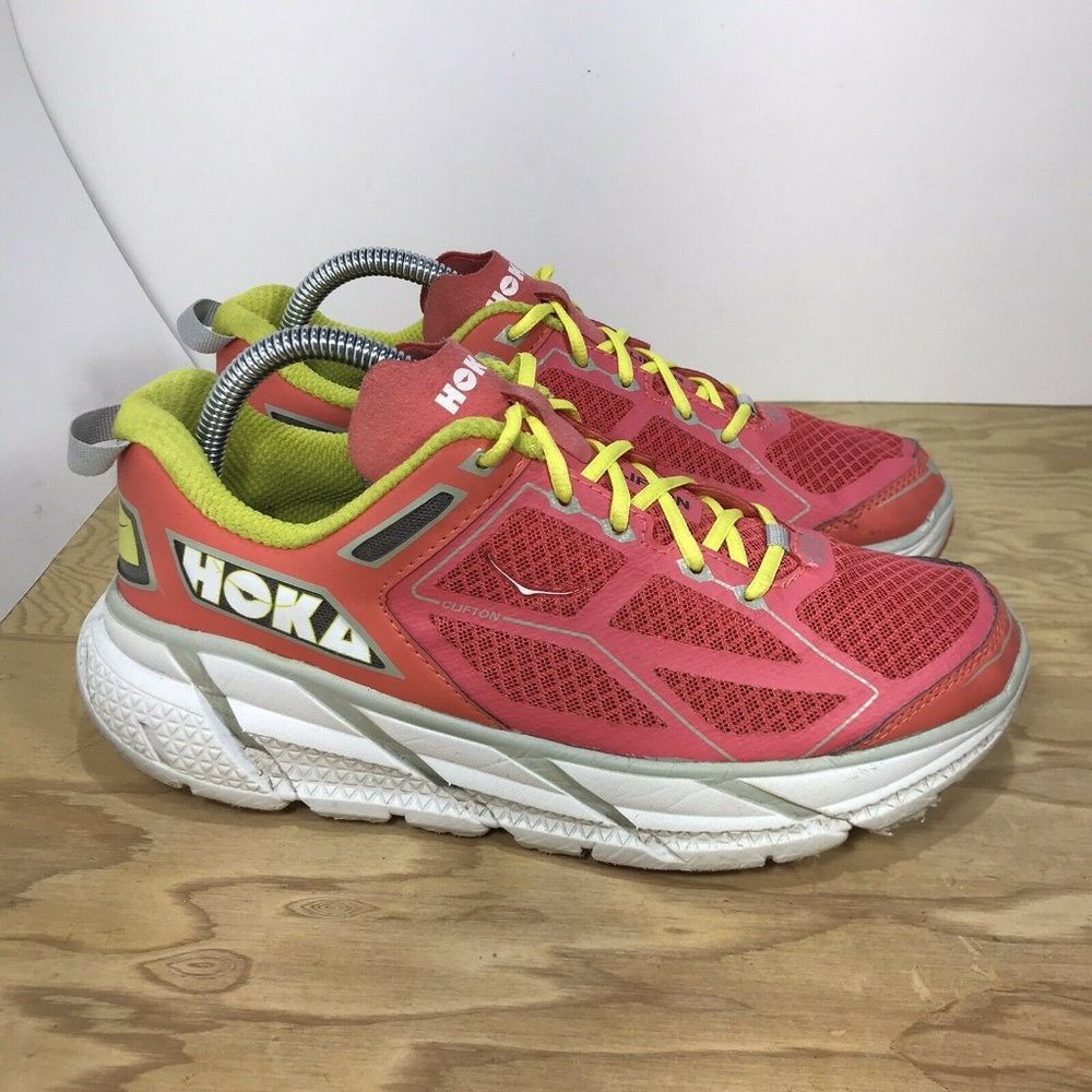 Hoka One One Clifton Womens Running Shoes Pink Sz8